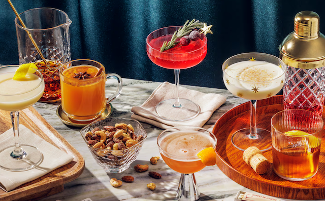 non-alcoholic drinks on display on a table