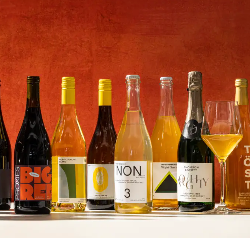 A variety of non-alcoholic wines and wine alternatives