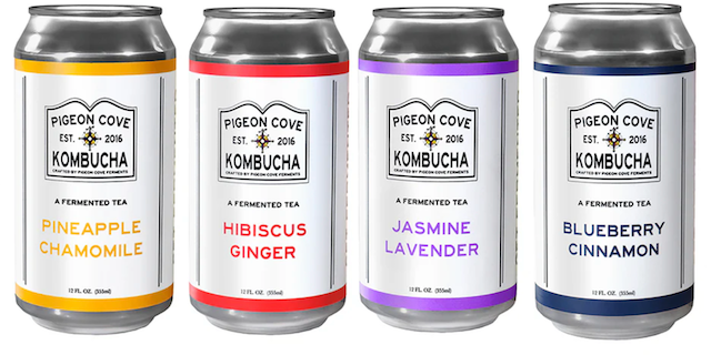 Pigeon Cove Kombucha cans